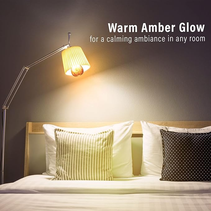 Himalayan Glow LED Light Bulb, Patent Design 60-Watt Equivalent, Warm Amber Glow, Salt Bulb Light, 4 Count