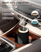 Waterless Essential Oil Diffuser,Portable Car Diffuser Rechargeable-Cordless Scent Air Machine with Fabric Design,Adjustable Mist & Ambient Light for Home, Office,Travel(Black)