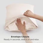 Bedsure Satin Pillowcase 2 Pack Similar to Silk Pillow Cases Standard Size, Pillow Case for Sleeping Women with Envelope Closure, Gifts for Women Men, Beige, 20x26 Inches, 2pcs