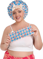 Double Layer Satin Bonnet with Detachable Eye Mask Night Cap for Curly Braids Hair Reduces Frizz Locks in Moisture