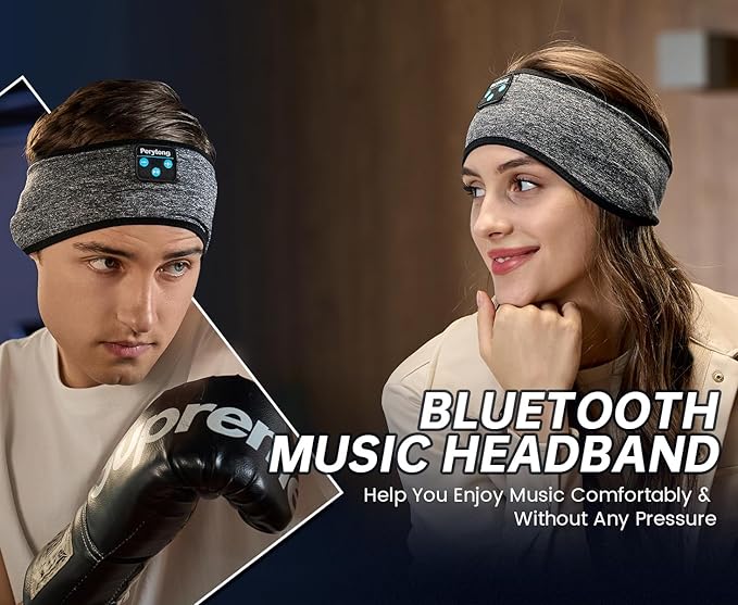 Perytong Headphones Headband for Sleep, Sleeping Headphones Soft Sleep Earbuds Bluetooth Headband Over On Earphones,Gifts for Women Man Mothers Fathers Day Birthday Christmas Valentine's Day