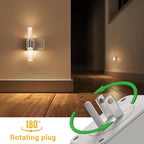 L LOHAS LED Night Light, 2 Pack Night Lights Plug into Wall, 3000K Soft White, 0-100LM Adjustable Brightness, 180° Rotating Plug in Night Light with Auto Light Sensor (Matte White)