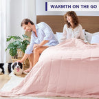 yescool Weighted Blanket for Adults (30 lbs, 88" x 104", Pink) Cooling Heavy Blanket for Sleeping Perfect for 290-310 lbs, King Size Breathable Blanket with Premium Glass Bead, Machine Washable