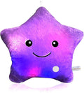 Kids Decorative Pillow,Cute Star LED Light Up Pillow Gift for Girls Women Birthday Unique Throw Pillows Bedroom Couch Office Lumbar Back Cushion Purple Plush Pillow Stuffed Toy