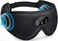 Bluetooth Sleep Headphones for Side Sleepers with Timming Setting, 100% Blackout 3D Contoured Eye Mask for Sleeping & Music Auto Shut Off, Breathable No Pressure for Side Sleeper Travel