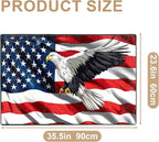 Eagle Flag Independence Day Area Rug 2x3 ft Entry Rug Washable Boho Rugs Non Slip Low Pile Floral Door Mat Small Carpet for Bedroom, Bedside, Kids Room, Office, Dining Room