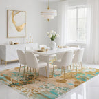 CRYPTOLITE Area Rugs 9x12 Rug for Living Room Abstract Washable Rug with Non-Slip Backing Low Pile Area Rugs for Bedroom, Dining Room, Orange-Yellow