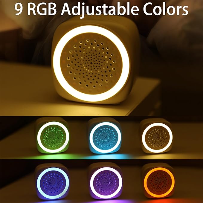 Portable Sound Machine for Baby Sleep, 26 White Noise Sound Machine, 9 Color, Timer & Memory Function White Noise Sound Machine for Baby Adults, Office, Privacy Hotel (Mini)