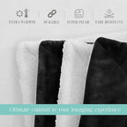 Elegant Comfort Throw Blanket, Reversible Sherpa Flannel, Ultra-Soft, Fuzzy, Cozy and Plush- All Season Lightweight Decorative Throw, 50 x 60 inches, Solid Sherpa Throw, Black