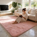 Shag Pink Rug, Rugs for Bedroom Girls Kids Room, 6x9 Ultra Soft Fluffy Area Rugs for Drom, Kids Room, Nursery, Study, Playroom, Easy Clean, Indoor Carpet for Living Room, Modern Carpet Décor