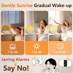 Sunrise Alarm Clock for Heavy Sleepers: White Noise Machine with 30 Sleep Relax Sounds 32 Volume - Painless Gradual Wake Up Light 20 Brightness with Bluetooth Memory Function for Bedroom - Gray