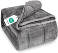 Topblan Sherpa Fleece Weighted Blanket for Adult, 15 lbs Dual Sided Cozy Fluffy Heavy Blanket, Ultra Fuzzy Throw Blanket with Soft Plush Flannel Top, 48 x 72 inches