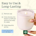 Lifelines Flameless Candle Aromatherapy Essential Oil Diffuser with 4 ClickWick Essential Oil Blends - Cordless & Waterless Diffuser for Home - Scented Electric Candles Blow Out Flame - Frosted Cream