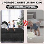 Large Shag Area Rugs 6x9 Black, Plush Fuzzy Shaggy Rug for Living Room, Ultra Soft Fluffy Furry Rugs for Bedroom, Upgrade Non-Slip Indoor Thick Carpet Nursery Rugs for Kids Girls Boys Room Home Decor