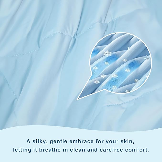 Cooling Comforter Twin Size, Cooling Blankets for Hot Sleepers, Breathable Lightweight Cold Blanket, Ultra Soft Thin Summer Bedding (Dusty Rose, Twin)