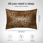 1 Pack Satin Pillowcase for Hair and Skin Abstract Brown Leopard Imitation Silk Pillowcase with Hidden Zipper Soft Breathable Smooth Cooling Pillow Cover Queen Size for Bedroom Sofa 20”x30”