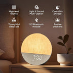 Stillstorm Hatch Alarm Clock, Fabric Dimmable Night Light for Heavy Sleepers, Sunrise Wake Up Light, White Noise Machine for Baby, Dual Alarm Function 30 Sleep Sounds, with 17 Light Effects