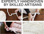 Luxury Super Chunky Knit Throw Blanket, Handmade Chenille Cable Knit Crochet Blanket 50x60, Soft Thick Chunky Yarn Knit Throw for Couch & Bed, No Shedding, Ivory/Cream Home Decor Gift