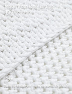 YnM Chunky Cotton Knit Throw Blanket, Cable Knit Throws for Bed Couch Sofa, Comfy & Relaxing, Decorative Piece for Farmhouse Modern Boho Rustic Scandinavian Chic Vibe, White 50x60 Inches