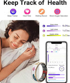Smart Ring for Women,Fitness Tracker with Heart Rate,Blood Oxygen,Menstrual Cycle,Sleep Monitoring,Step Counting,IP68 Waterproof for iOS and Android,No Subscription Fee (13#)