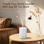 ASAKUKI Essential Oil Diffuser for Home, 300 ml Humidifier with Automatic Shut-Off, Quiet Aromatherapy Diffuser with 7 LED Lights for Living Room, Kitchen, Bedroom, Hotel - White Wood