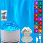 2 in 1 Galaxy Light, 16 Color Aurora Night Light Projector, Ocean Wave Projector with Remote Control, USB Recharge Northern Lights Projector for Bedroom Home Decor Gifts (Aurora & Wave)