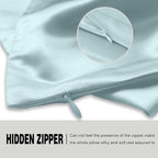 Mulberry Silk Pillowcase for Hair and Skin Queen Size 20"X 30" Pillow Case with Hidden Zipper Soft Breathable Smooth Cooling Silk Pillow Covers for Sleeping (Haze Blue,Queen,1Pcs)