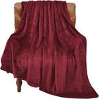 BEDELITE Fleece Blanket Twin Size Burgundy Throw Blankets for Couch & Bed, Luxury Plush Cozy Fuzzy Blanket 60x80 inches, Super Soft Warm Lightweight Throw Blanket for Travel Camping