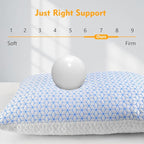 Love Attitude Bed Pillow King Size 1 Pack, Shredded Memory Foam Pillow Adjustable, Cooling Pillow Soft and Supportive for Side Back Stomach Sleepers