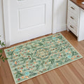 Lahome Chloe Insect Botanical 2x3 Kitchen Rugs Green Door Mat Indoor Entrance,Machine Washable Boho Floral Small Rug,Soft Non-Slip Indoor Carpet Throw Rugs for Entryway Bathroom Laundry(Green,2x3)