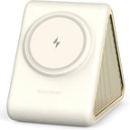 Housbay Sound Machine with Magnetic Wireless Charger for iPhone, 2-in-1 Design for Clutter-Free Nightstand, Dual-Speaker Stereo Sound for Sleeping - Cream