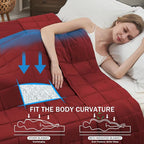 Red Weighted Blanket for Adults 20lbs, 60"x80", Queen Size Cooling Heavy Throw Blanket for 130-220lbs, Microfiber Soft Thick Big Blankets Weighted Comforter Breathable Gift for Sleeping