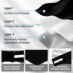 Sleep Mask, Eye Mask for Sleeping with Heads Adjustable, Earmuffs for Sleep for Men & Women, 2 in 1 Ear Mask and Blindfold, Soft Dual-Sided All-Season Eye Cover for Side Sleepers (Black)