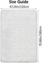 White Fluffy Area Rugs for Bedroom Living Room 4x6 Large Shaggy Soft Fur Throw Rug Non Slip Modern Indoor Furry Floor Carpet Washable Plush Fuzzy Kids Rug for Nursery, Baby, Teen Dorm Room
