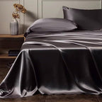 Pure Mulberry Silk Pillow Cases Standard Size, Oeko-TEX Certified 100% Silk Pillowcase for Hair and Skin, Premium 22 Momme silk zippered pillowcase, USA, Dark Gray, 1 Pc 20"x26" (Standard, Slate Grey)