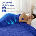 Wemore Minky Dot Weighted Blanket for Adults King Size 25 lbs, Soft Cozy Heavy Blanket for Bed and Couch, Breathable Blanket for All-Season with Glass Beads, Blue 80 x 87 inches