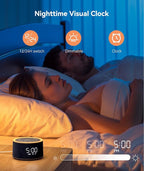 Dreamegg D1+ Sound Machine & Alarm Clock - Sound Machine for Sleep, White Noise Machine with 29 Soothing Sounds, Night Light, 0-100% Dimmable, White Noise Alarm Clock for Bedrooms Adults Baby, Blue