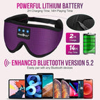MUSICOZY 3D Bluetooth 5.4 Sleep Headphones, Breathable Wireless Music Eye Mask, Sleeping Headphones with Headband for Side Sleepers, Women, Men, Air Travel, Unique Tech Gifts