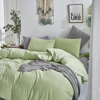CLOTHKNOW Green Comforter Set - California King, 3Pcs Soft Light & Sea Green Comforters