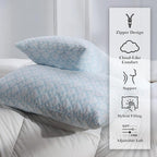 Meoflaw Adjustable Memory Foam Bed Pillows:King Size Shredded Foam Pillow Set of 2 for Sleeping with Removable & Washable Pillowcase for Back,Side & Stoamch Sleeper-Medium Firm