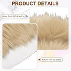 PATIKIL 12" Locker Rug, Small Area Rug Mini Faux Fur Rugs Small Locker Carpet Soft Fluffy Tiny Photography Props Square for Nail Photo Tabletop Background Picture Decoration, Dark Beige
