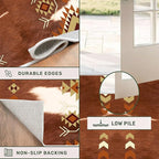 Cowhide Rugs for Kitchen,3x12ft,Cow Print Runner Rug for Hallway,Southwestern Decor Tribal Rug,Aztec Decor Western Rugs,Soft, Non-Slip, and Machine Washable Rustic Farmhouse Runner Carpet