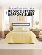 YnM King Size Weighted Blanket for Adults (88x104 Inches, 15 Pounds, Pastel Yellow), Exclusive Smallest Compartments, Heavy Bed Blanket for Two Persons of 70~140lbs on Queen or King Bed