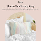 Kitsch Satin Pillowcase with Zipper for Hair & Skin - Softer Than Silk Pillow Cases, Smooth Cooling Satin Pillow Case, Wrinkle-Free, Machine Washable - Pillow Cases Standard Size (19x26) - Aura