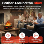Fireplace Flame Diffuser Air Humidifier, Essential Oil Diffuser with 7 Colors Light & Timer, Auto-off Ultrasonic Cool Mist Aroma Humidifier for Home, Bedroom, Office, Yoga(White)