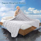 Topcee Weighted Blanket for Adults (15 lbs, 60" x 80") Queen Size Soft Cooling Heavy Blanket Sleeping, Apply to 130-160 lbs Body, Thick Breathable Blanket with Glass Bead, Easy Care