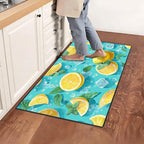 Lemon Area Rug 2x3 ft Entry Rug Washable Boho Rugs Non Slip Low Pile Floral Door Mat Small Carpet for Bedroom, Bedside, Kids Room, Office, Dining Room