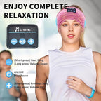 Bluetooth Headphones, Sleep Headphones Headband Wireless for Sleeping Side Sleepers - Adjustable Sleep Headphone, and Bluetooth Headbands for Women (Pink)