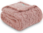 NEWCOSPLAY Super Soft King Blanket Dusty Pink Love Premium Silky Flannel Fleece 3D Heart Checkered Lightweight Bed Blanket All Season Use (Dusty Pink Love, King(90"x110"))