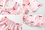 Umeyda Girls & Women Satin Pajamas Set Button Down 2 Piece Silk Pjs Shorts Set Ruffle Sleepwear, 5 Years-Women L